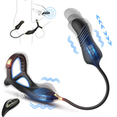 BDStyle Vibrating Buckle Cock Ring With Thrusting Butt Plug - - Vibrating Cock Rings